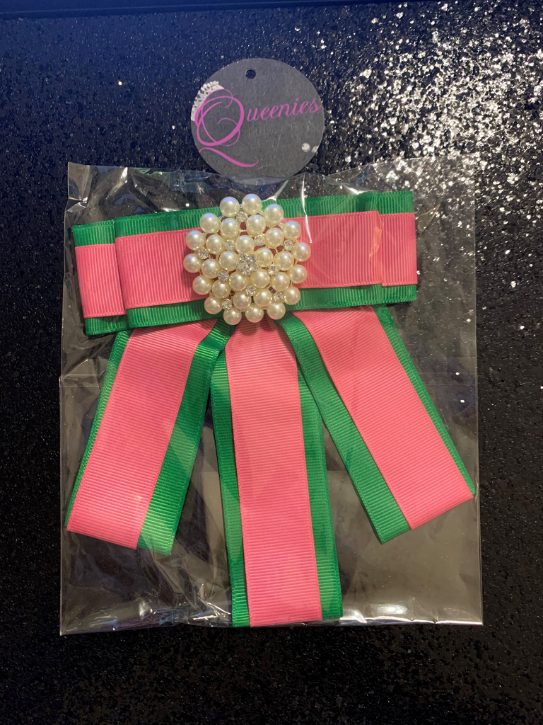 PINK AND GREEN BROOCH