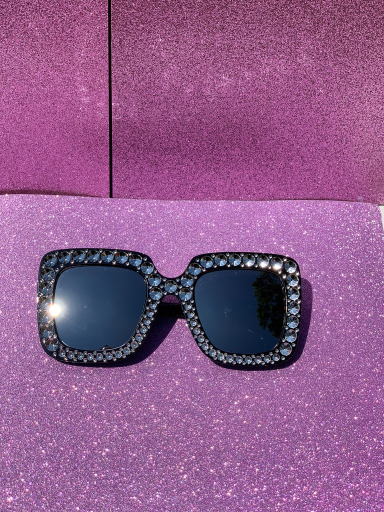 GLAMOUR GIRL SHADES - BLACK TRANSPARENCY