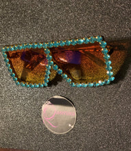 Load image into Gallery viewer, Maddie Bling Sunglasses - Teal/Tortoise
