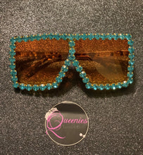 Load image into Gallery viewer, Maddie Bling Sunglasses - Teal/Tortoise
