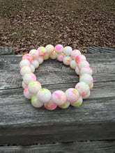 Load image into Gallery viewer, Pink and Green Splash Beaded Set
