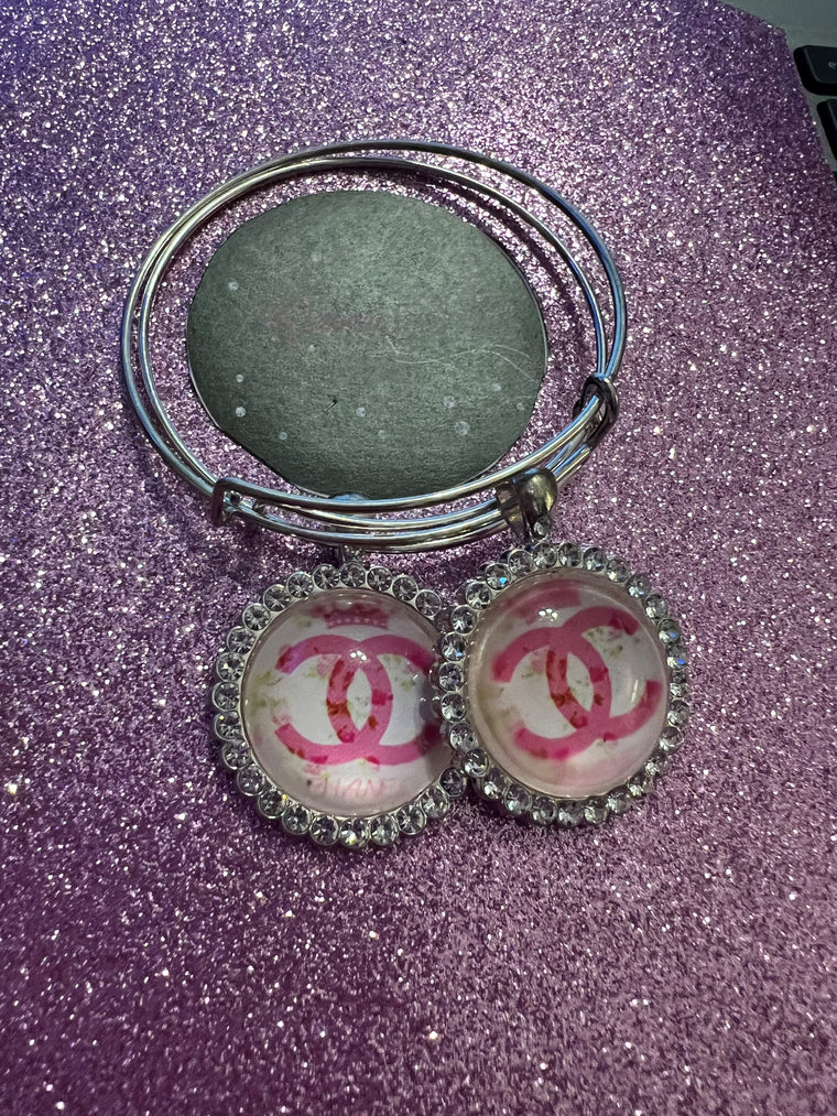 CHANEL INSPIRED BRACELETS - PINK AND WHITE